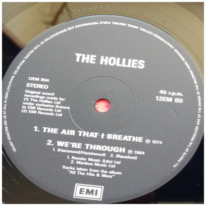 HOLLIES - THE AIR THAT I BREATHE | 12" MAXI SINGLE VINILO USADO