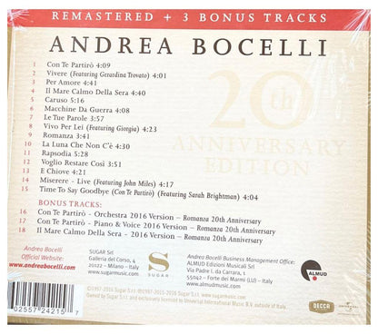 ANDREA BOCELLI  - ROMANZA (BONUS TRACK)(REMASTERED) | CD