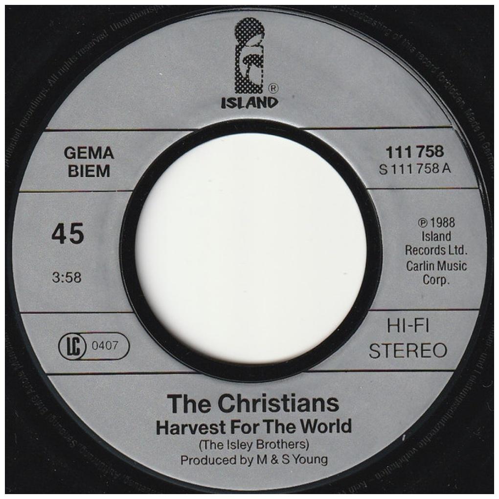 THE CHRISTIANS - HARVEST FOR THE WORLD | 7" SINGLE USADO