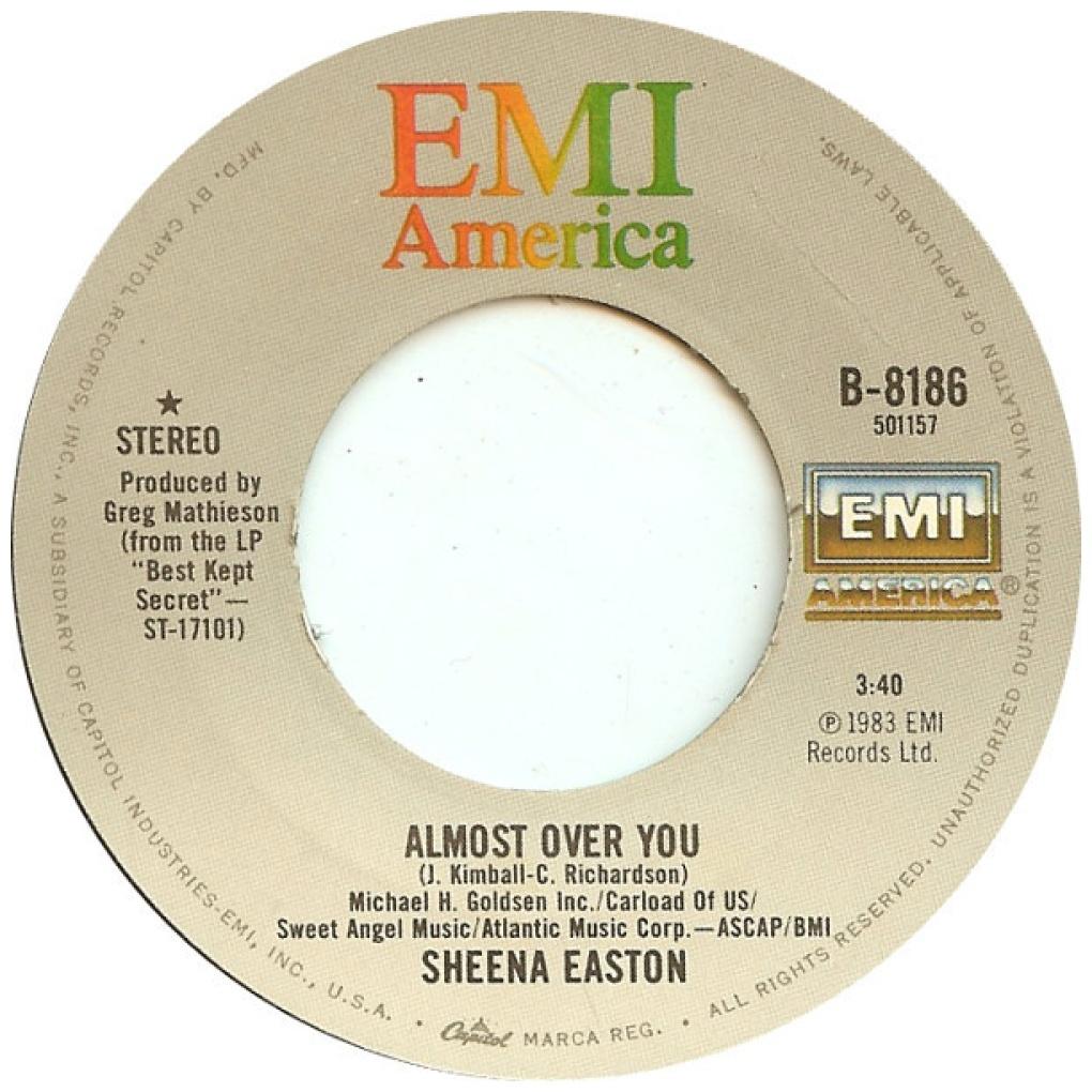 SHEENA EASTON - ALMOST OVER YOU | 7" SINGLE USADO