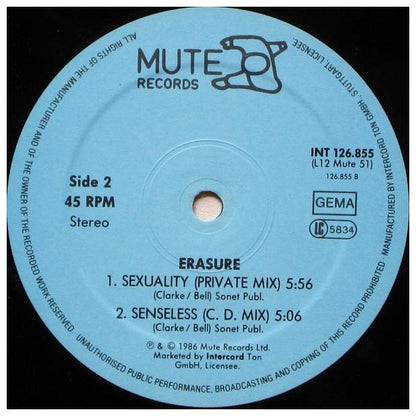 ERASURE - SOMETIMES(SHIVER MIX) | 12" MAXI SINGLE USADO