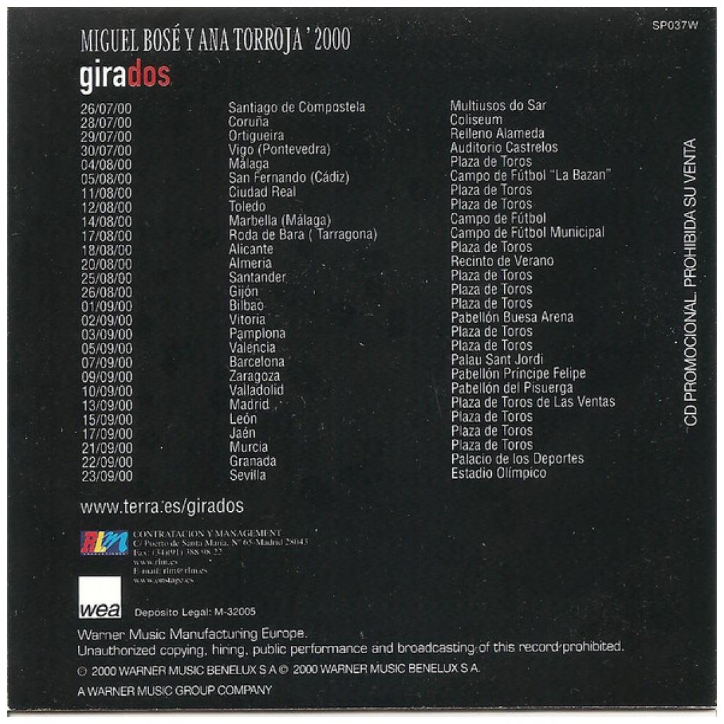 MIGUEL BOSE Y ANA TORROJA - CORAZONES (CD SINGLE) (PROMO COPY) | CD