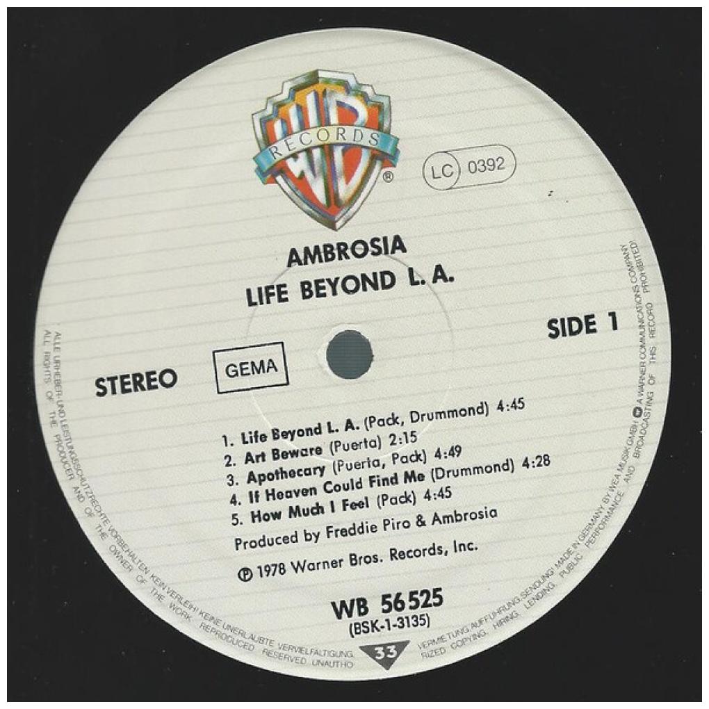 AMBROSIA - LIFE BEYOND L.A. | VINILO USADO