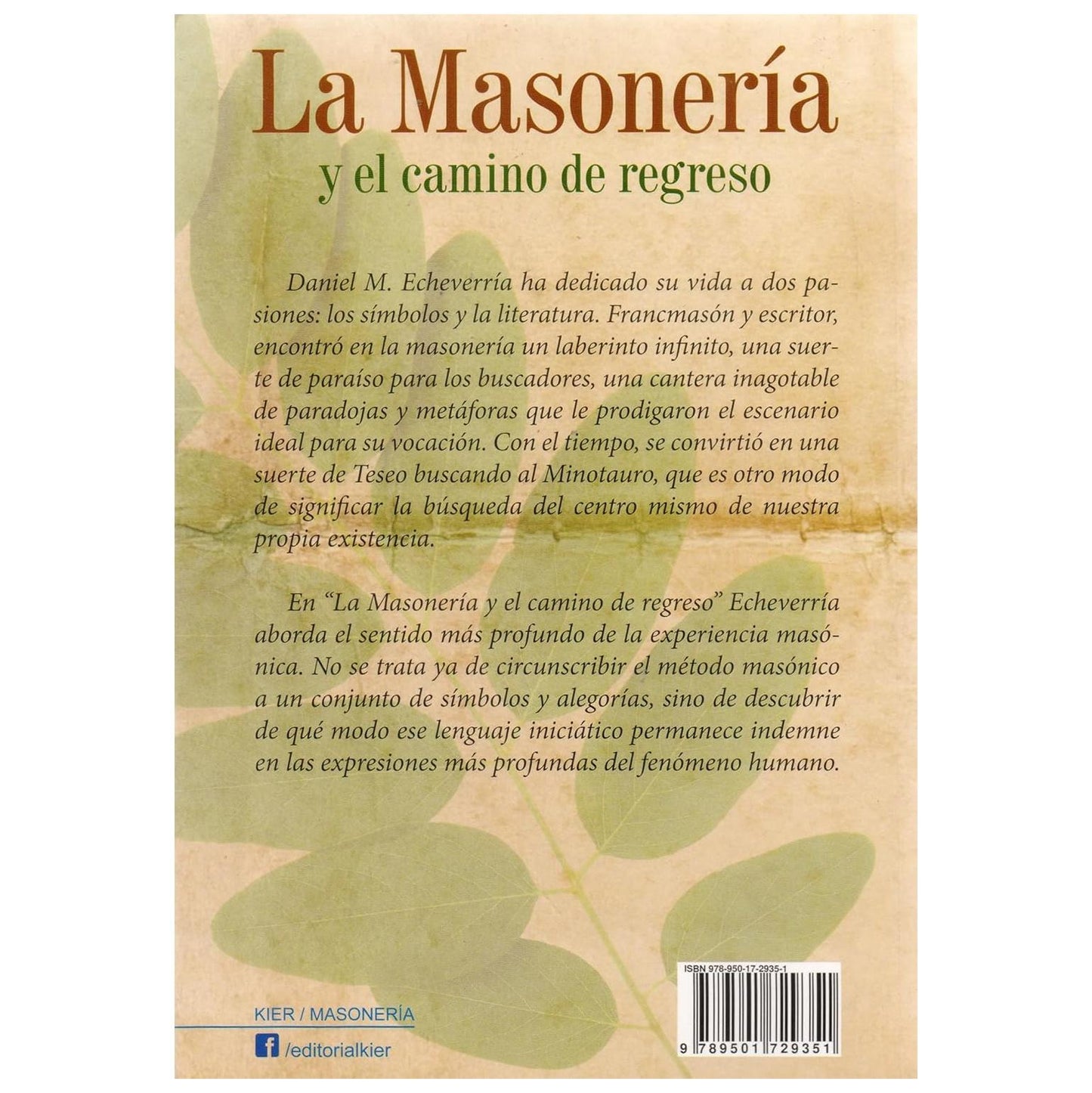 LA MASONERÍA Y EL CAMINO DE REGRESO (TAPA BLANDA) - DANIEL ECHEVERRIA | LIBRO