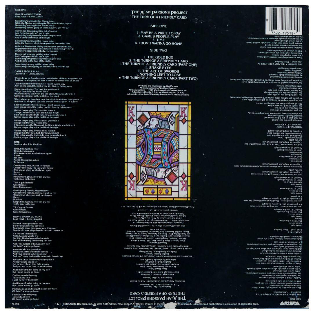 THE ALAN PARSONS PROYECT - THE TURN OF A FRIENDLY CARD | VINILO USADO