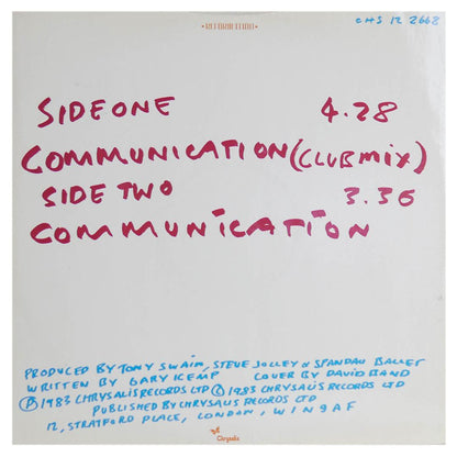 SPANDAU BALLET - COMMUNICATION (CLUB MIX) | 12" MAXI SINGLE USADO
