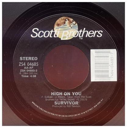 SURVIVOR - HIGH ON YOU | 7" SINGLE USADO