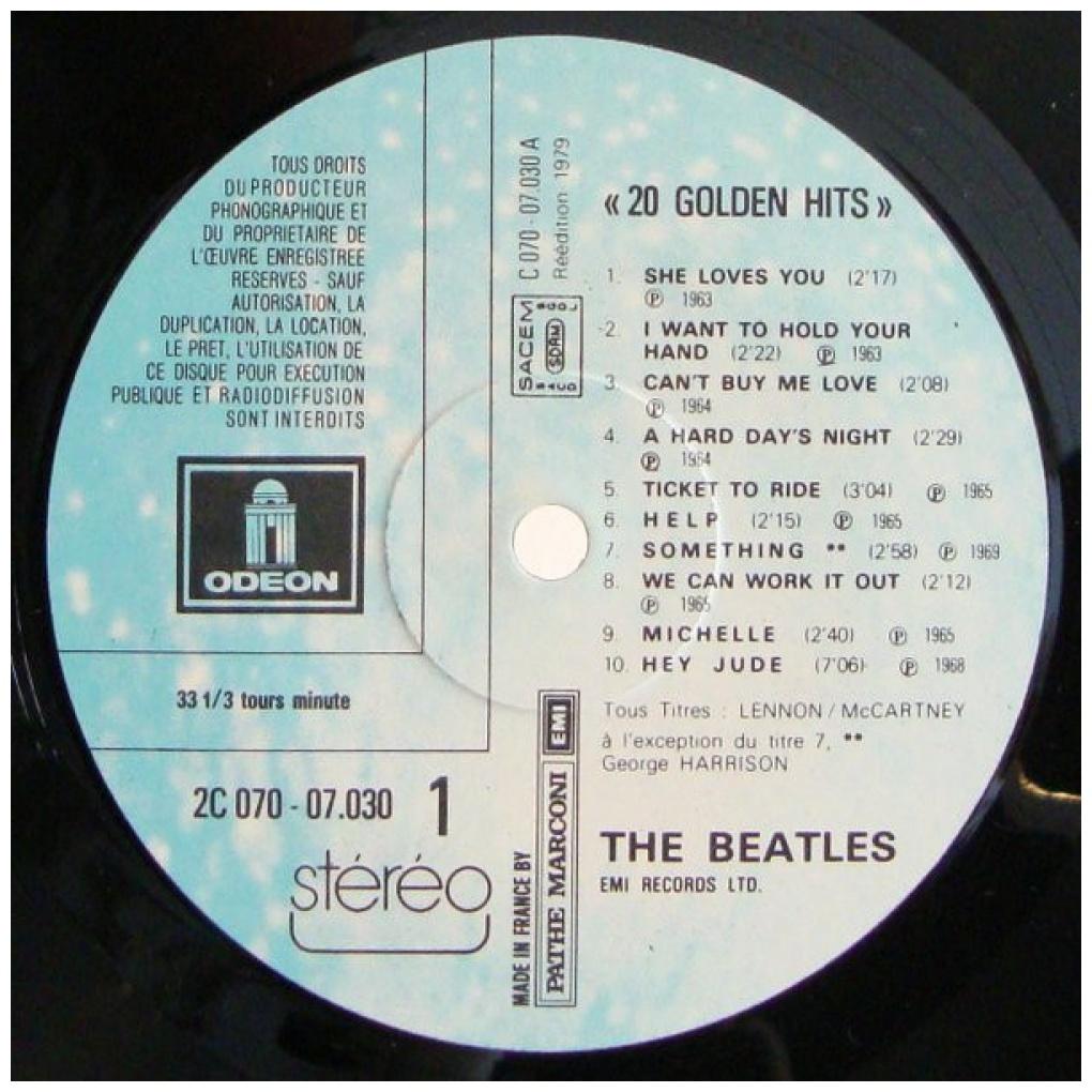 BEATLES - 20 GOLDEN HITS (MADE IN FRANCE) | VINILO USADO