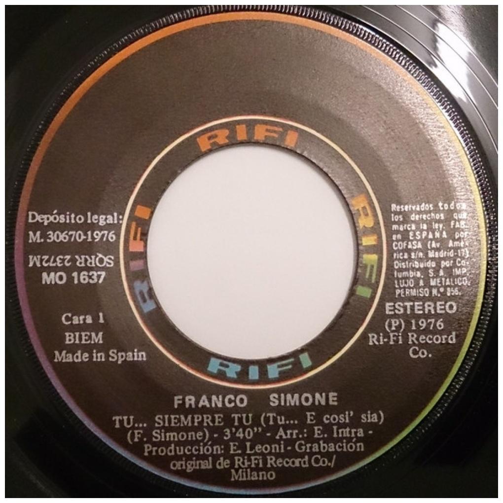 FRANCO SIMONE - TU... SIEMPRE TU | 7" SINGLE USADO