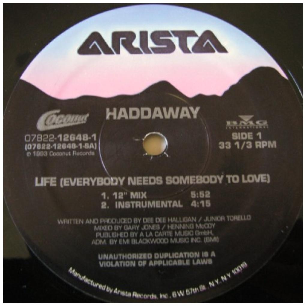 HADDAWAY - LIFE | 12'' MAXI SINGLE USADO