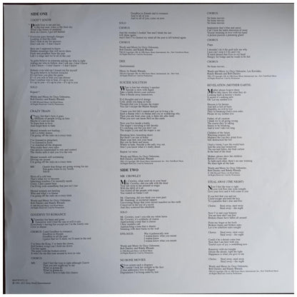 OZZY OSBOURNE - BLIZZARD OF OZZ (PICTURE DISC) | VINILO