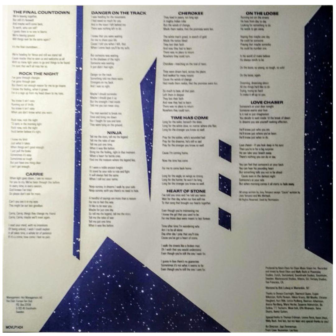 EUROPE - THE FINAL COUNTDOWN | VINILO