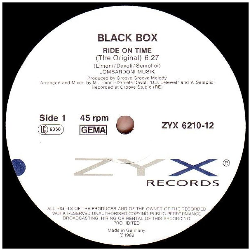 BLACK BOX - RIDE ON TIME | 12'' MAXI SINGLE USADO