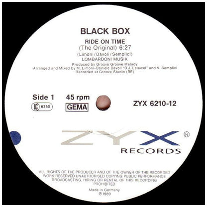BLACK BOX - RIDE ON TIME | 12'' MAXI SINGLE USADO