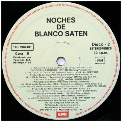 NOCHES DE BLANCO SATÉN - LAS 24 MEJORES BALADAS DE SIEMPRE - VARIOS ARTISTAS (2LP) | VINILO USADO