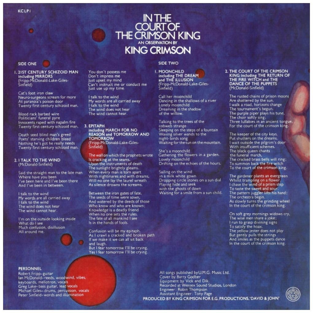 KING CRIMSON - IN THE COURT OF THE CRIMSON KING (200 GRAM SUPER HEAVYWEIGHT VINYL) | VINILO