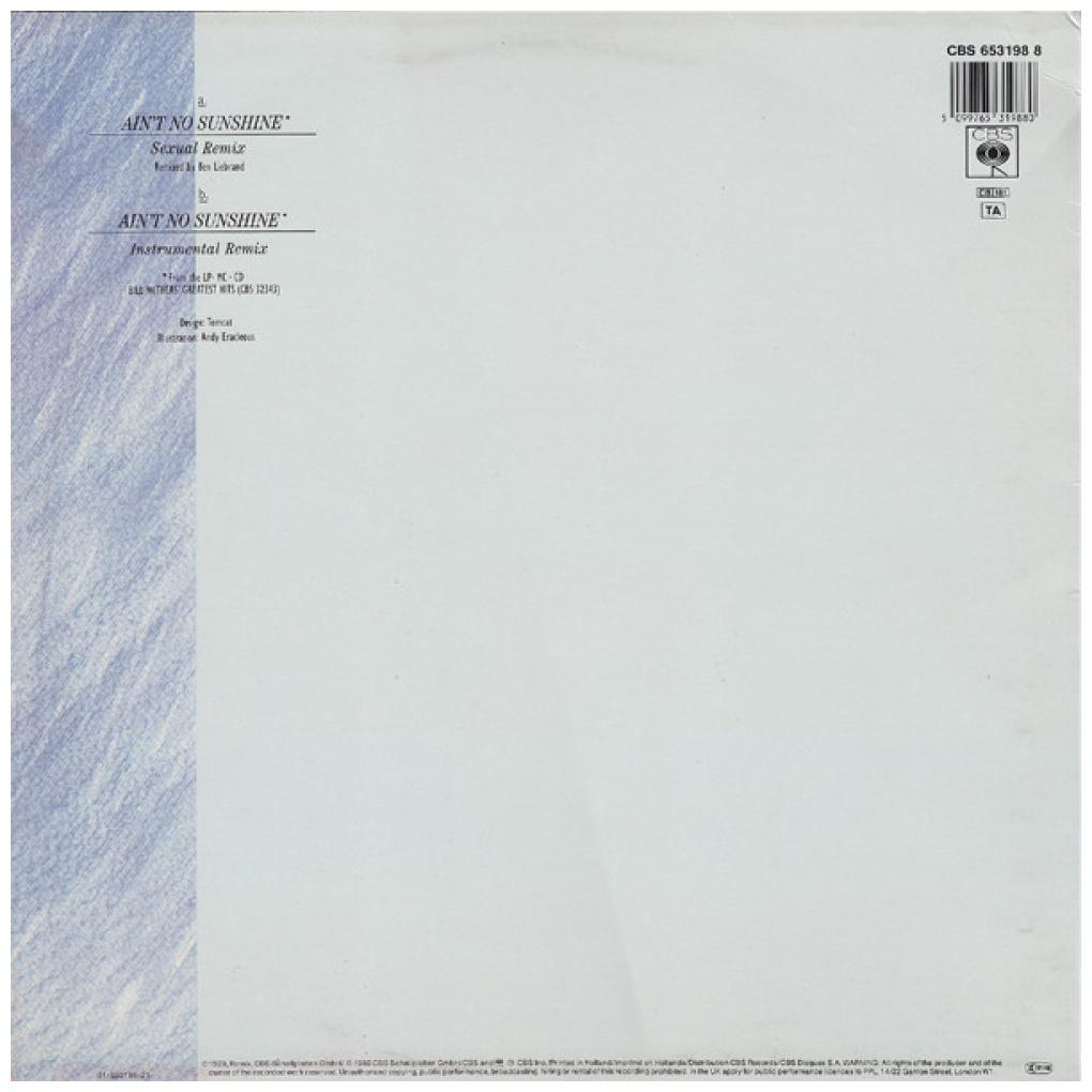 BILL WITHERS - AIN'T NO SUNSHINE (SEXUAL MIX) | 12" MAXI SINGLE VINILO USADO