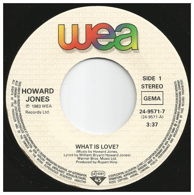 HOWARD JONES - WHAT IS LOVE | 7   SINGLE VINILO USADO