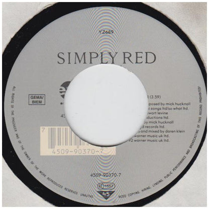 SIMPLY RED - YOUR MIRROR | 7" SINGLE USADO