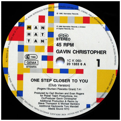 GAVIN CHRISTOPHER - ONE STEP CLOSER TO YOU | 12'' MAXI SINGLE USADO