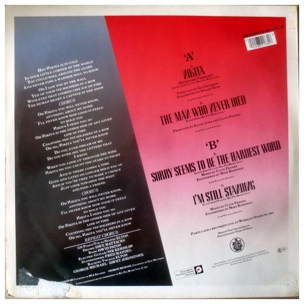 ELTON JOHN - NIKITA | 12" MAXI SINGLE USADO
