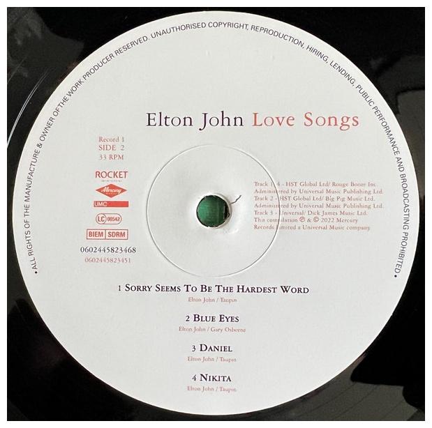 ELTON JOHN - LOVE SONGS (2LP) | VINILO