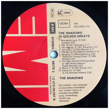 THE SHADOWS - 20 GOLDEN GREATS | VINILO USADO