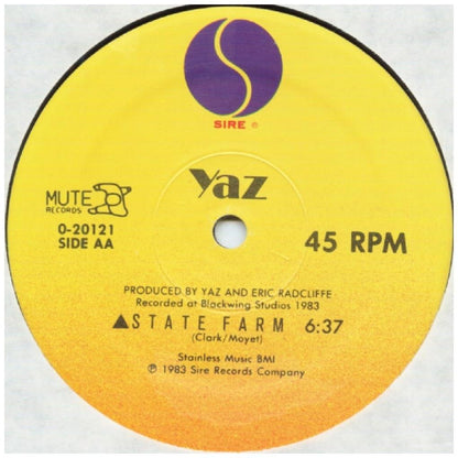 YAZOO - NOBODY'S DIARY | 12" MAXI SINGLE VINILO USADO