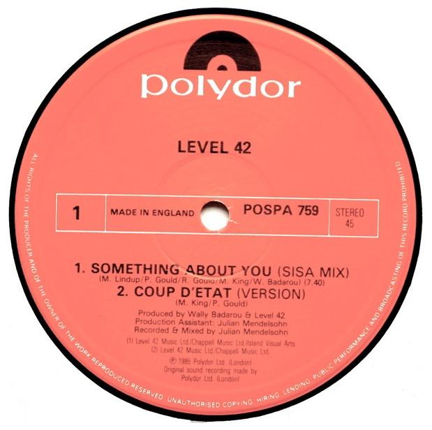 LEVEL 42 - SOMETHING ABOUT YOU (LIMITED EDITION) | 12" MAXI SINGLE USADO