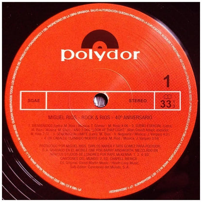 MIGUEL RIOS - ROCK & RÍOS (EDICION 40 ANIVERSARIO) (2LP) | VINILO