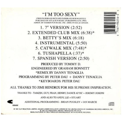 RIGHT SAID FRED - I M TOO SEXY | CD SINGLE