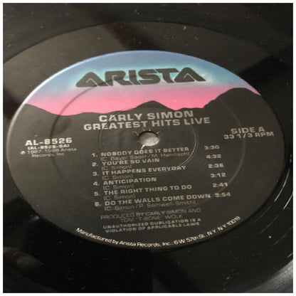 CARLY SIMON - GREATEST HIST LIVE | VINILO USADO