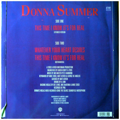 DONNA SUMMER - THIS TIME I KNOW IT'S FOR REAL (UK) | 12" MAXI SINGLE VINILO USADO