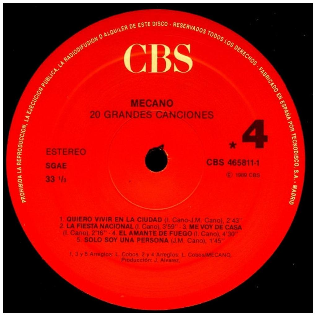 MECANO - 20 GRANDES CANCIONES (2LP) | VINILO USADO