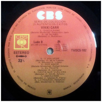 VIKKI CARR - 15 AUTENTICOS EXITOS | VINILO USADO