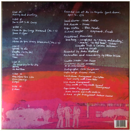 PINK FLOYD - LIVE FROM LOS ANGELES SPORTS ARENA 1975 (4LP) (RSD EXCLUSIVE BOX SET) (CLEAR VINYL) | VINILO