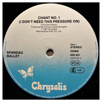 SPANDAU BALLET - CHANT NO.1 (I DON T NEED THIS)  | 12" MAXI SINGLE USADO