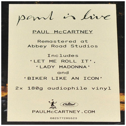 PAUL MCCARTNEY - PAUL IS LIVE (2LP) | VINILO