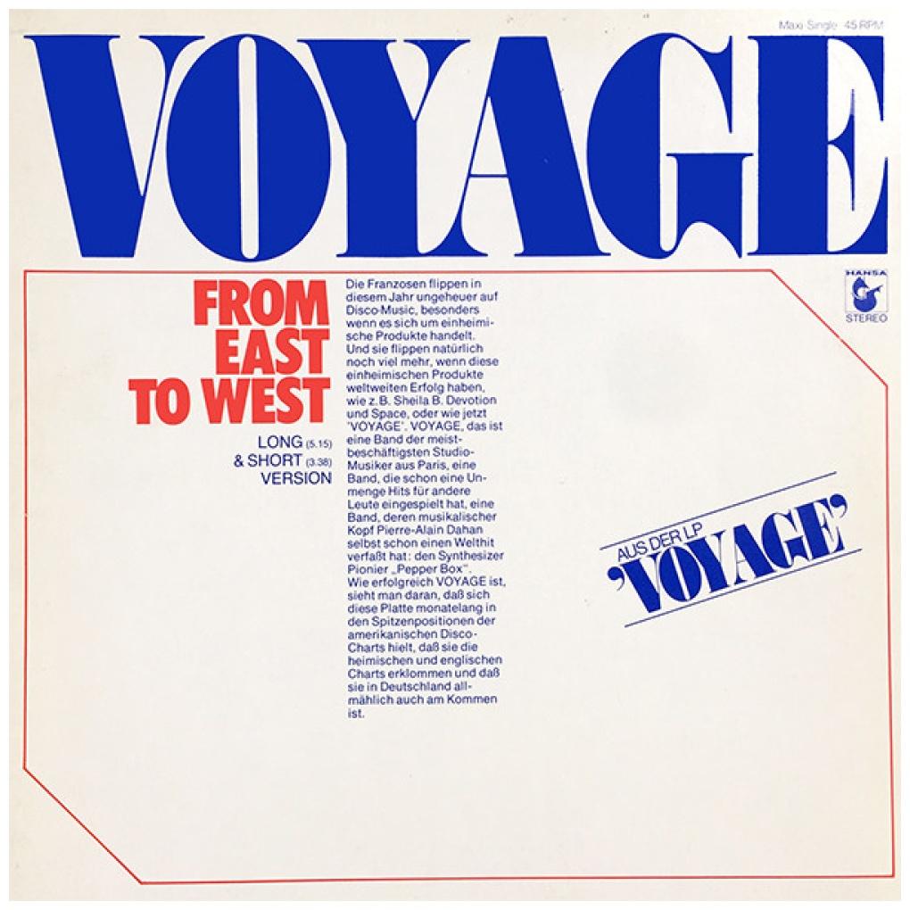 VOYAGE - FROM EAST TO WEST | 12'' MAXI SINGLE USADO