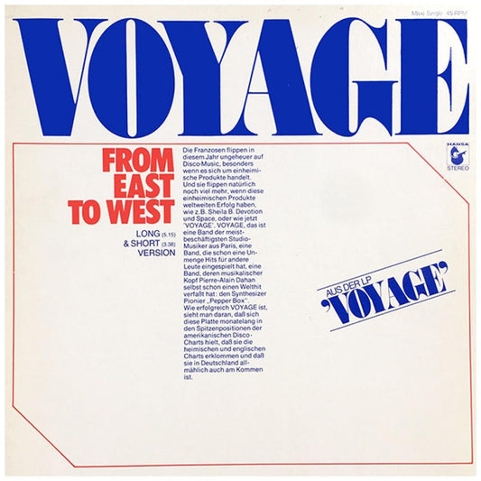 VOYAGE - FROM EAST TO WEST | 12'' MAXI SINGLE USADO