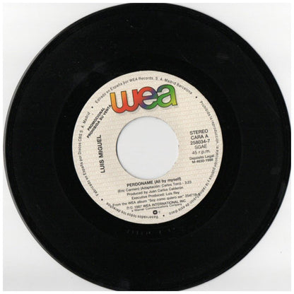 LUIS MIGUEL - PERDONAME/SOY COMO QUIERO SER (PROMO COPY) | 7" SINGLE USADO