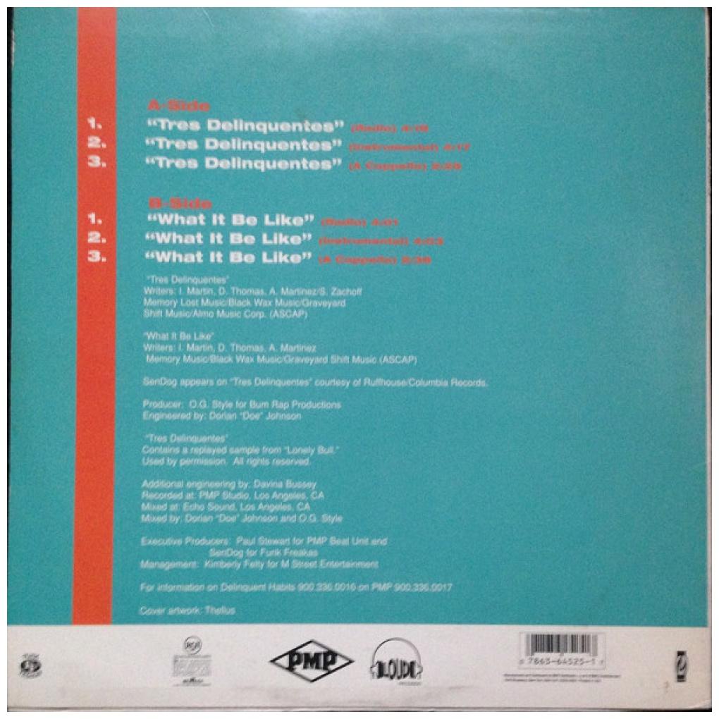 DELINQUENT HABITS - TRES DELINCUENTES | 12'' MAXI SINGLE USADO