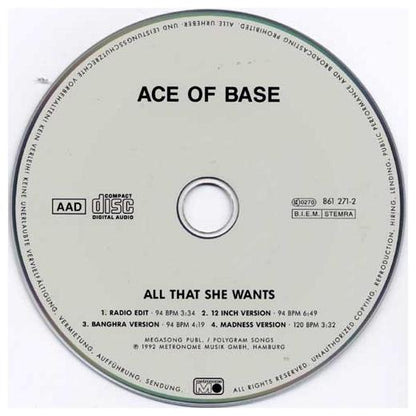 ACE OF BASE - ALL THAT SHE WANTS | CD SINGLE USADO