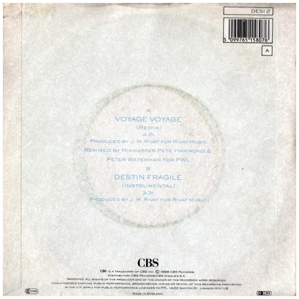 DESIRELLES - VOYAGE, VOYAGE (REMIXED) | 7" SINGLE USADO