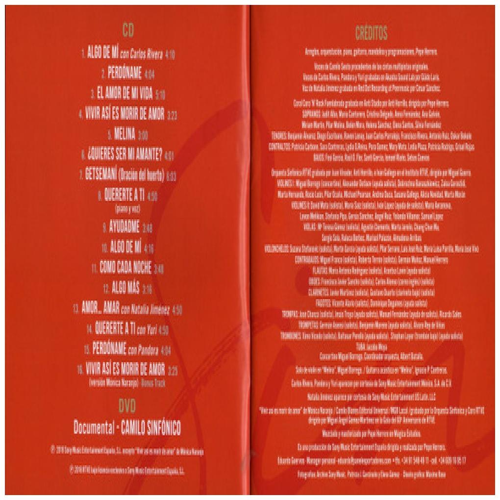 CAMILO SESTO  - CAMILO SINFONICO (CD+DVD) | CD