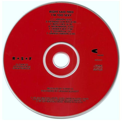 RIGHT SAID FRED - I M TOO SEXY | CD SINGLE