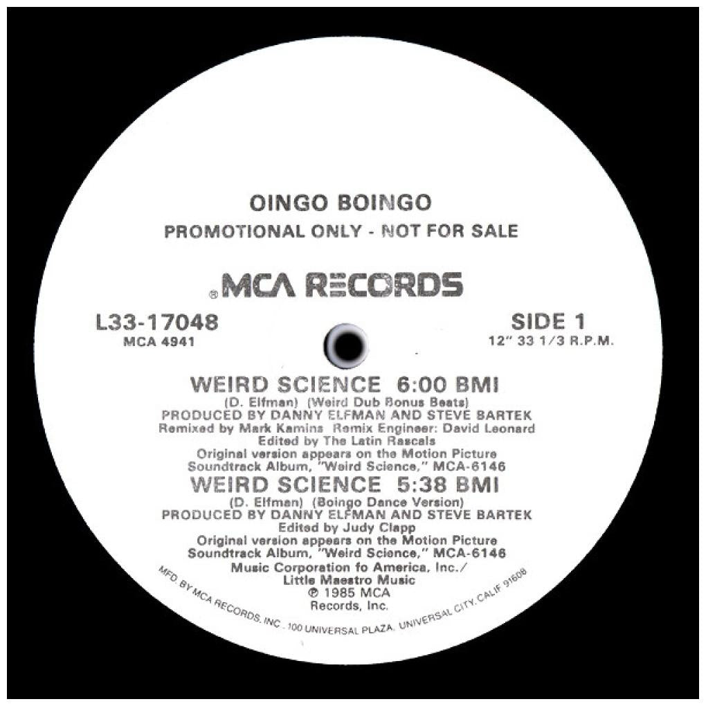 OINGO BONGO - WEIRD SCIENCE (PROMO COPY) | 12'' MAXI SINGLE USADO