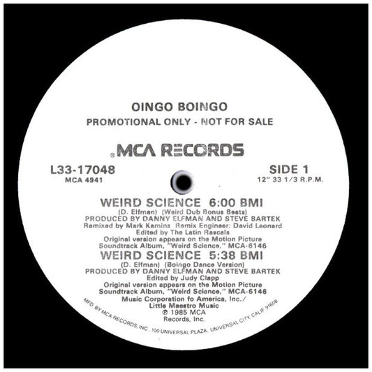 OINGO BONGO - WEIRD SCIENCE (PROMO COPY) | 12'' MAXI SINGLE USADO