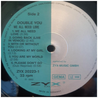 DOUBLE YOU - WE ALL NEED LOVE | VINILO USADO
