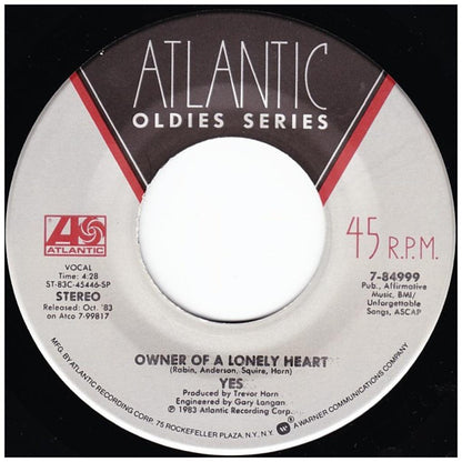 YES - OWNER OF A LONELY HEART | 7" USADO